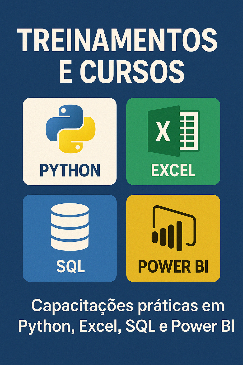 Treinamentos em Python, Excel, SQL e Power BI